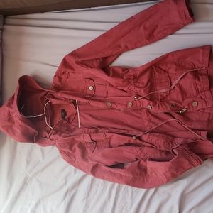 E&M Maroon utility jacket Small